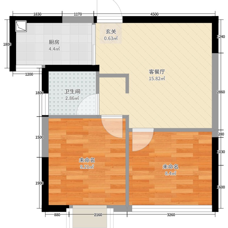 小户型56平方想改两室一厅