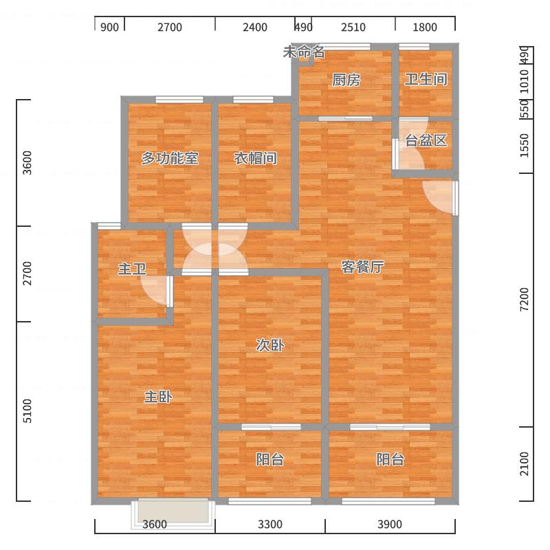 黄建-《绿袖》美式轻奢|三居平层住宅-户型图概览
