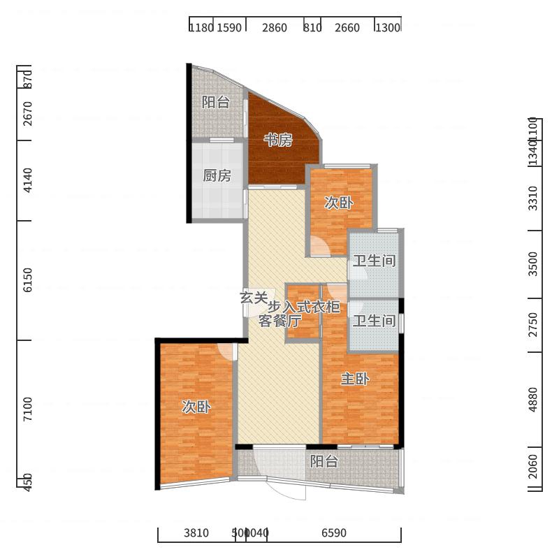 陈辉-210方后现代四居-户型图概览