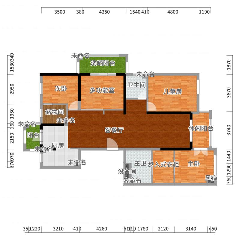 陈建伟-184㎡简欧三居-户型图概览