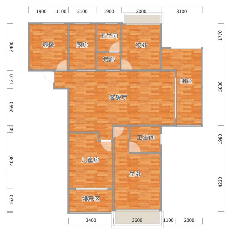 壹帆德品-146㎡现代四居-户型图概览
