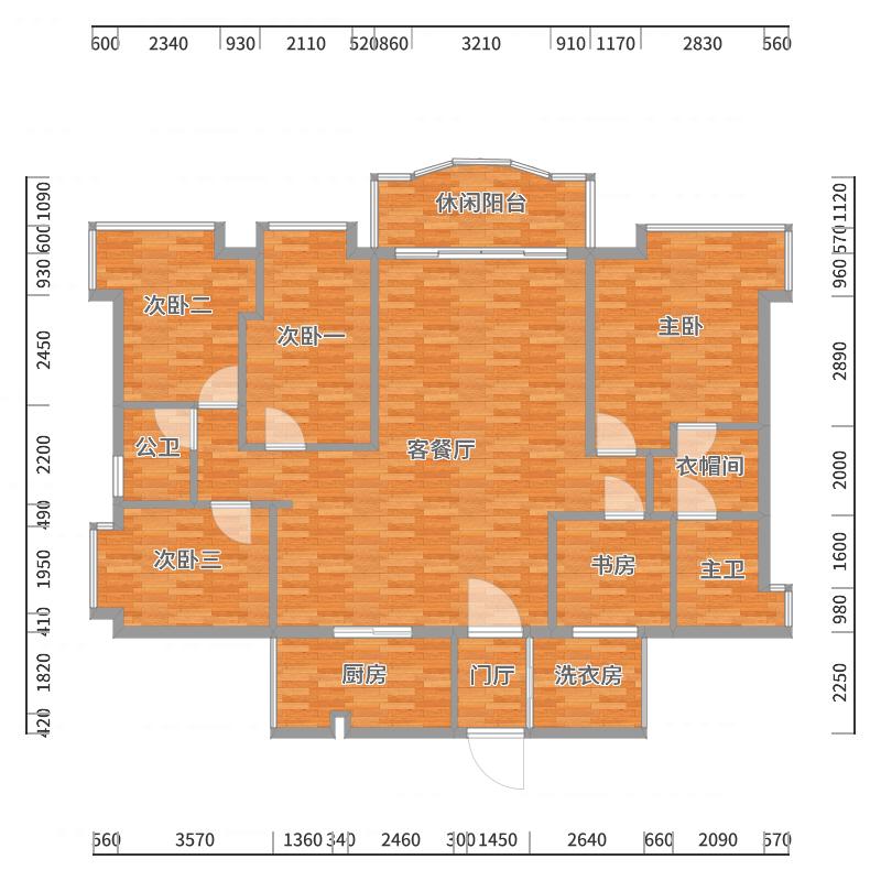装修设计陈先生-《稻香》现代简约（时尚轻奢）-户型图概览