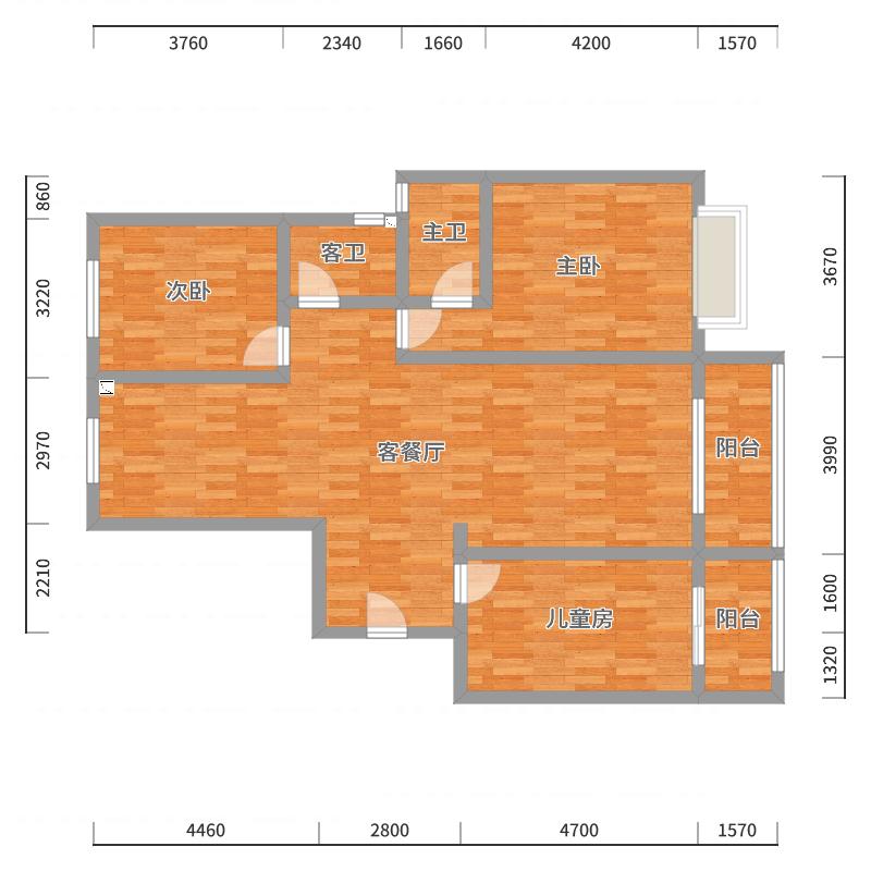 李青越-《三室现代简约-鼎一》-户型图概览
