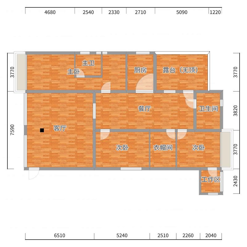 李振洋-239方新中式三居-户型图概览