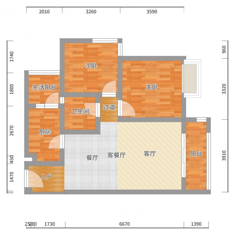 成爽-四川成都莱茵北郡-美式三居-户型图概览