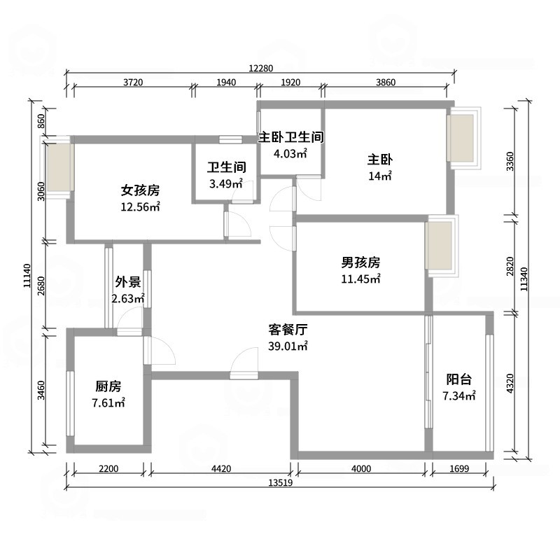 迪家装饰，轻钢别墅，公牛开关-龙府装修效果图