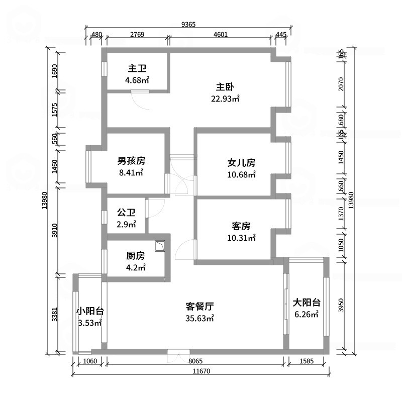 北京艺品鼎盛装饰1-阳光城 翡丽公园10栋1单元304装修效果图