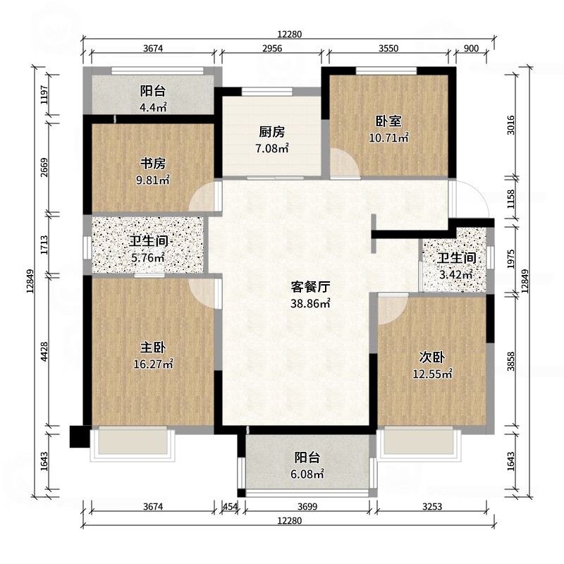 万科山河道-140㎡-现代简约浅色系-精装