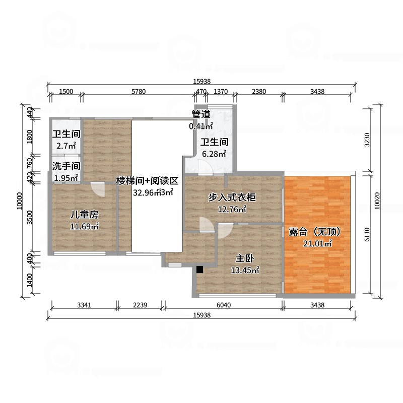 曾如意-284平混搭四居-户型图概览