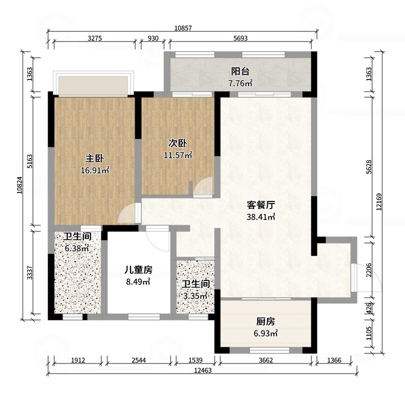 郑地美景东望126平简约