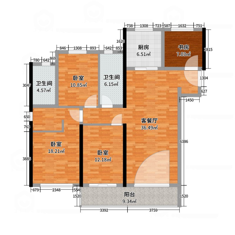 融创瀚海大河宸院4室2厅2厨1卫-副本