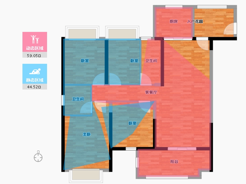 湖南省-岳阳市-东湖壹号-130.00-户型库-动静分区