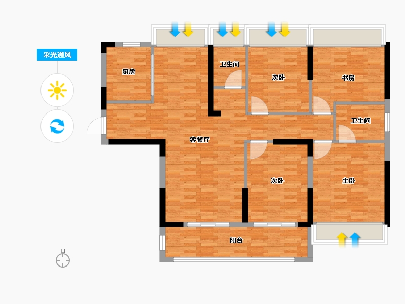 江苏省-连云港市-康颐华府-109.73-户型库-采光通风