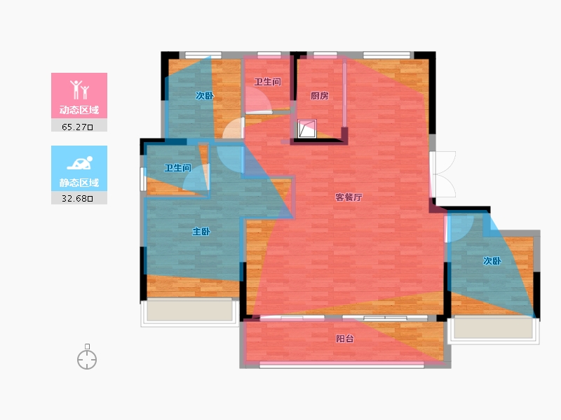 浙江省-绍兴市-剡湖云璟-112.78-户型库-动静分区