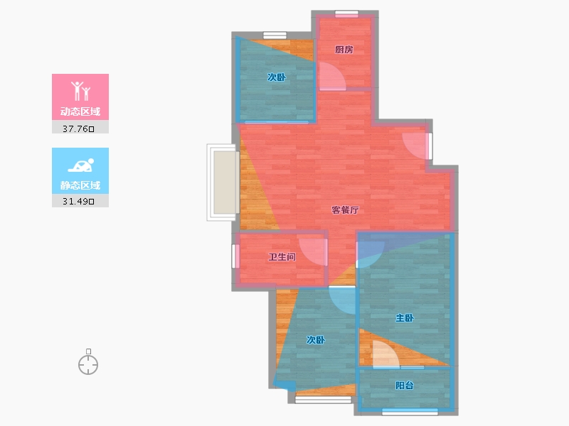 山东省-烟台市-城发泰颐新城-76.98-户型库-动静分区