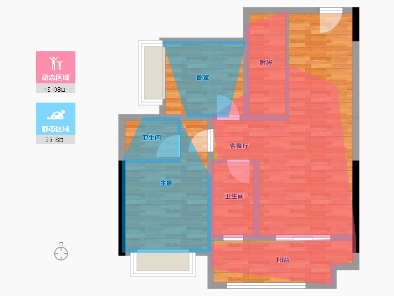 贵州省-安顺市-天瀑城壹号-76.00-户型库-动静分区