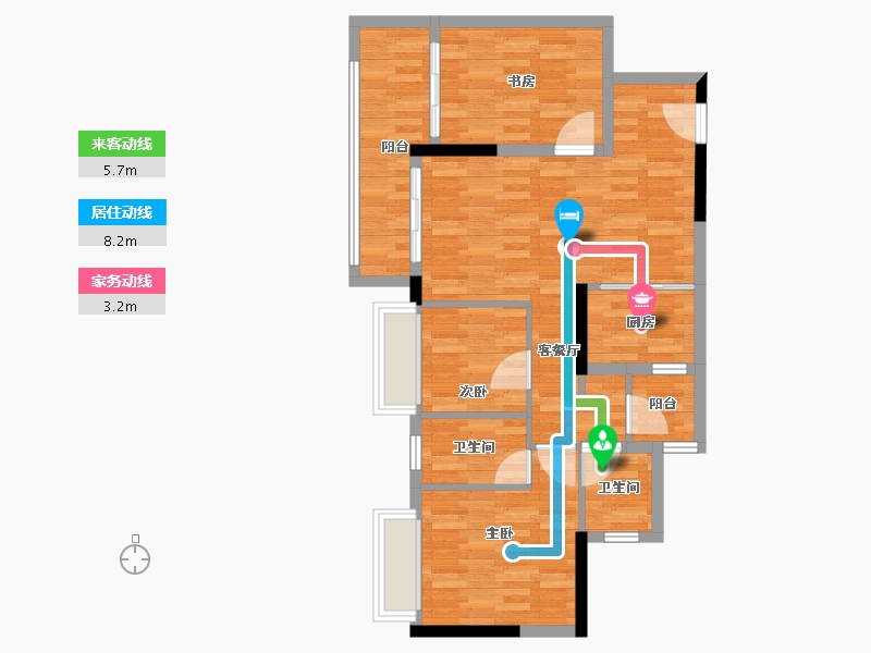 重庆-重庆市-万科璞园二期-71.20-户型库-动静线