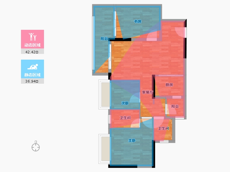 重庆-重庆市-万科璞园二期-71.20-户型库-动静分区