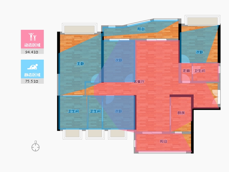 广东省-广州市-幸福湾-152.80-户型库-动静分区