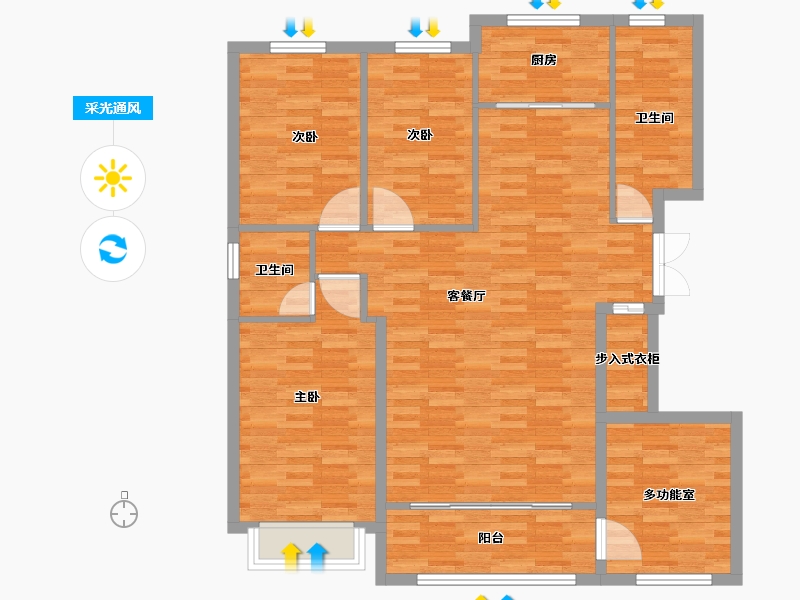 甘肃省-张掖市-灵秀嘉园-114.50-户型库-采光通风