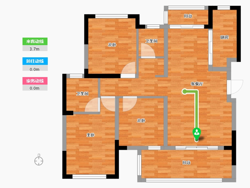 四川省-德阳市-锦利锦御府二期-88.42-户型库-动静线