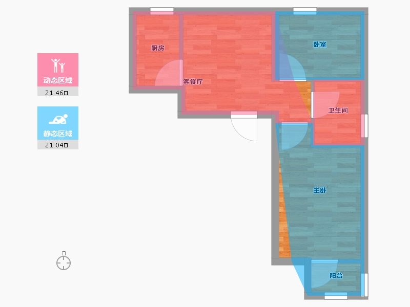 北京-北京市-顺宜家园友谊医院公租房-47.87-户型库-动静分区