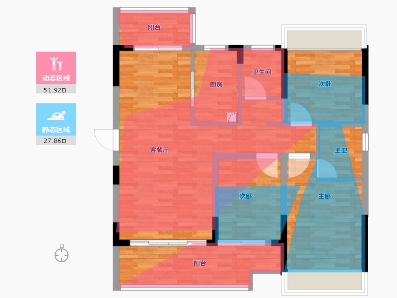 河南省-南阳市-尚城雅居-93.07-户型库-动静分区