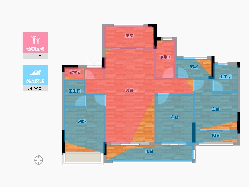 浙江省-湖州市-得力咏翎府-119.23-户型库-动静分区