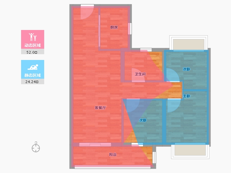 湖北省-武汉市-华侨城红坊｜云岸-69.51-户型库-动静分区