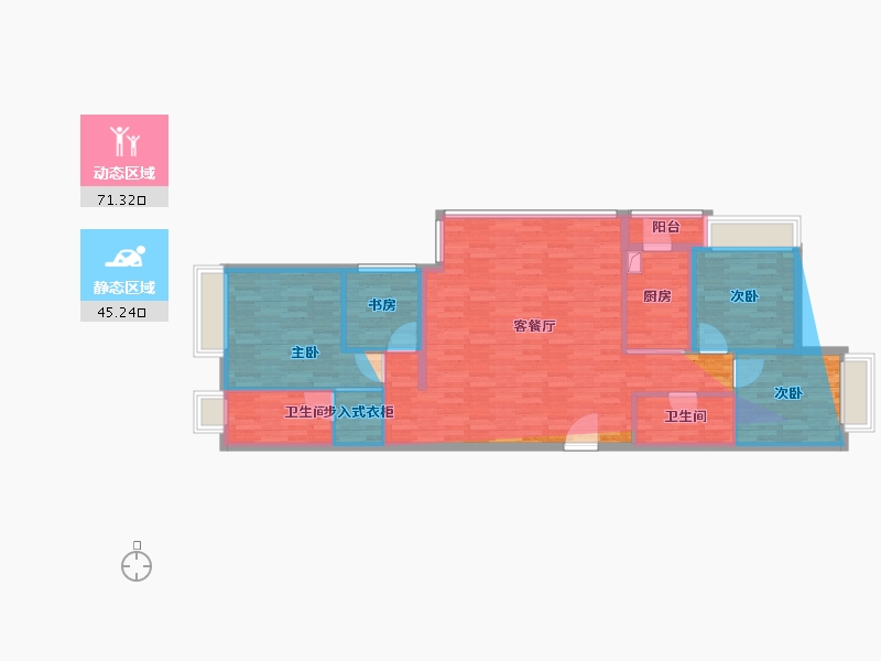 云南省-昆明市-山海湾金澜锦翠-108.01-户型库-动静分区