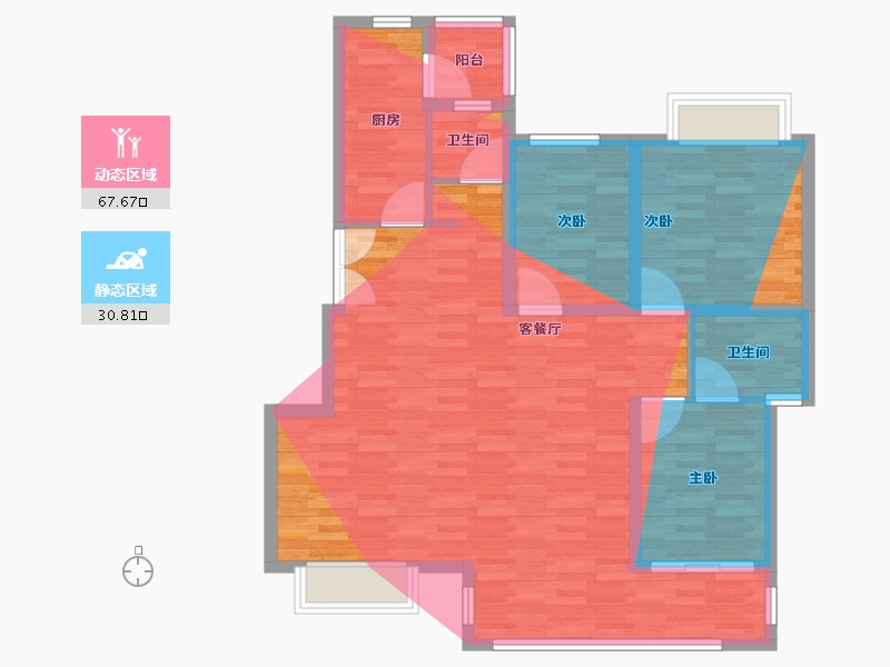 四川省-德阳市-金玉院子-95.47-户型库-动静分区