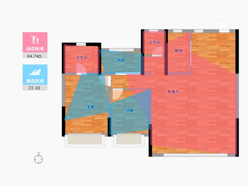 山西省-晋城市-华洋·春景新筑-101.60-户型库-动静分区