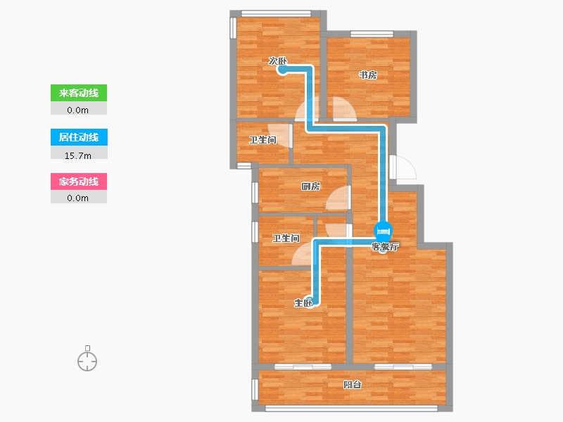 浙江省-杭州市-平峰晓庐-87.00-户型库-动静线