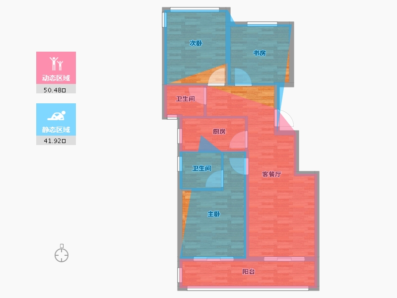 浙江省-杭州市-平峰晓庐-87.00-户型库-动静分区