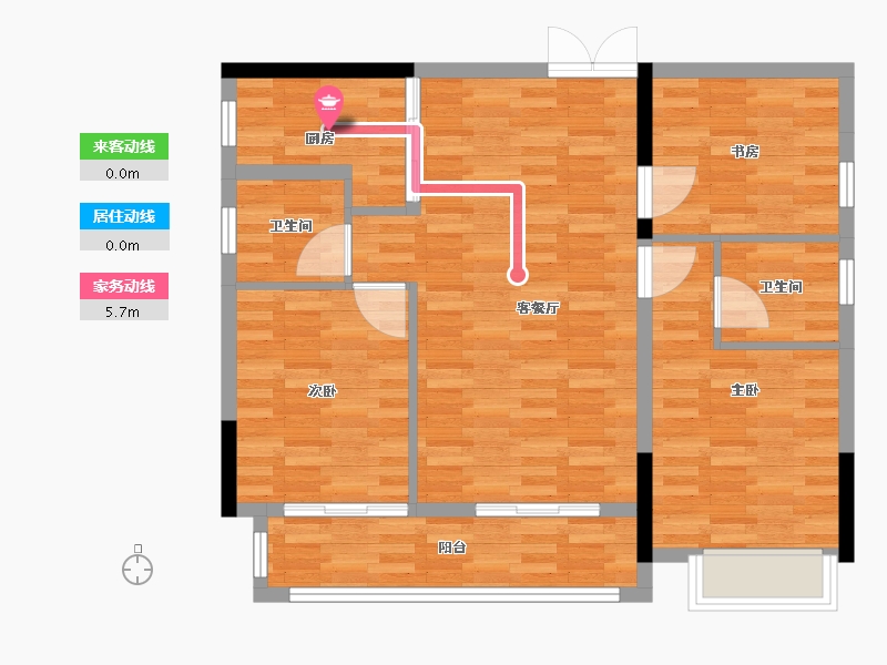 四川省-成都市-华商桂府-84.18-户型库-动静线