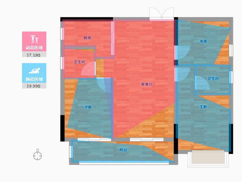 四川省-成都市-华商桂府-84.18-户型库-动静分区