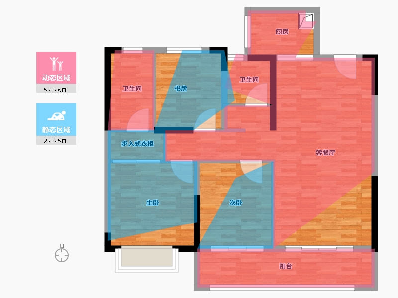 陕西省-延安市-理想城-92.01-户型库-动静分区