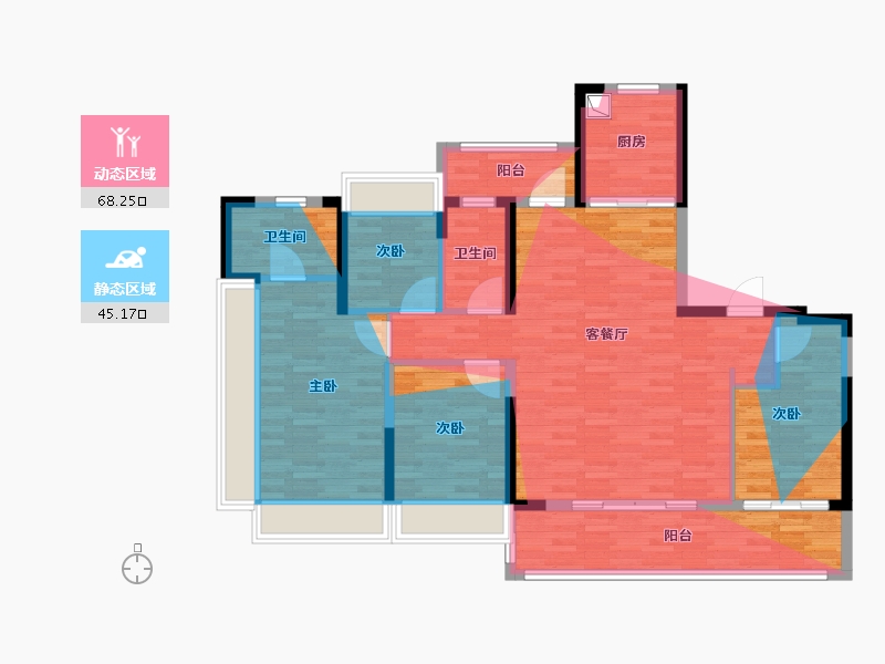 广东省-广州市-智都绿城·凤凰于飛-115.45-户型库-动静分区