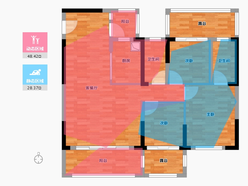 江苏省-扬州市-维投·山河颂-84.00-户型库-动静分区