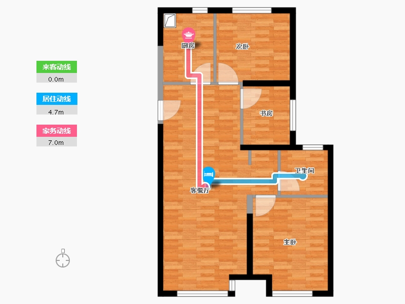 陕西省-西安市-绿城秋月苑-76.77-户型库-动静线