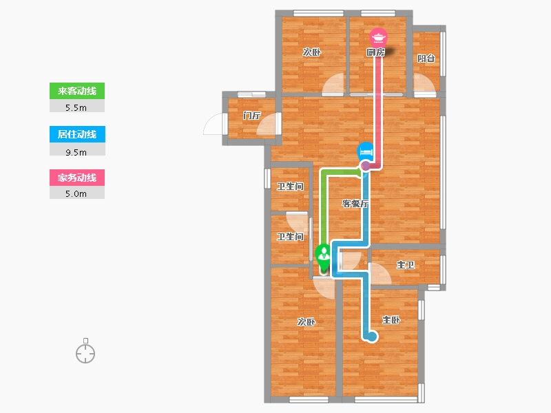 湖北省-武汉市-绿城·桂湖雲翠-97.05-户型库-动静线