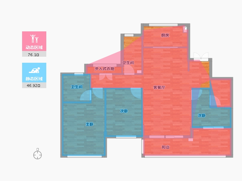 浙江省-宁波市-臻和境-110.74-户型库-动静分区