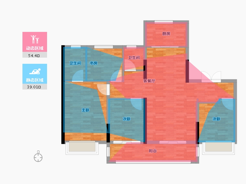 陕西省-榆林市-盛景博苑-97.84-户型库-动静分区