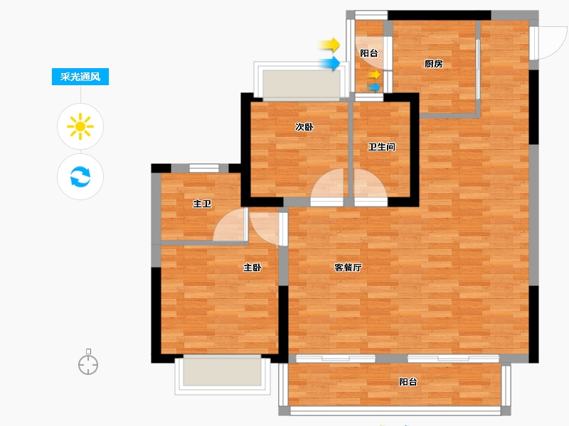 四川省-德阳市-南城品创-76.52-户型库-采光通风