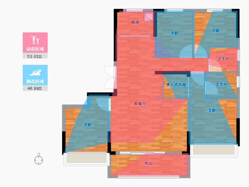 浙江省-绍兴市-剡湖云璟-111.20-户型库-动静分区