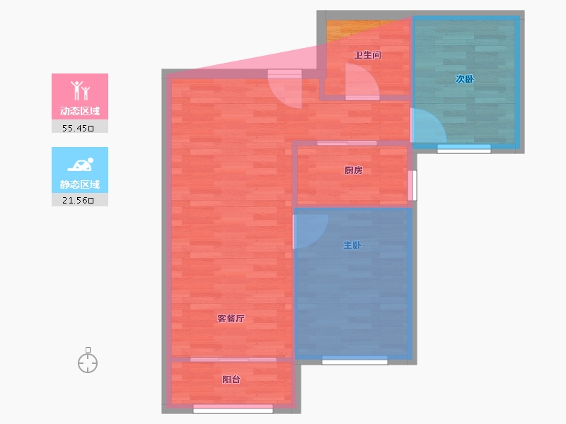 河北省-廊坊市-幸福城雅园-58.82-户型库-动静分区