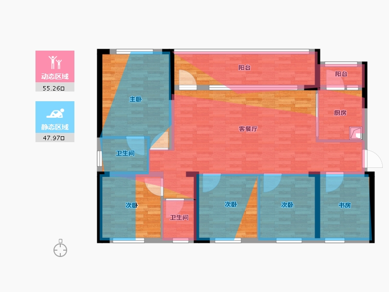 四川省-宜宾市-光明春天·海翔·天宸-109.07-户型库-动静分区