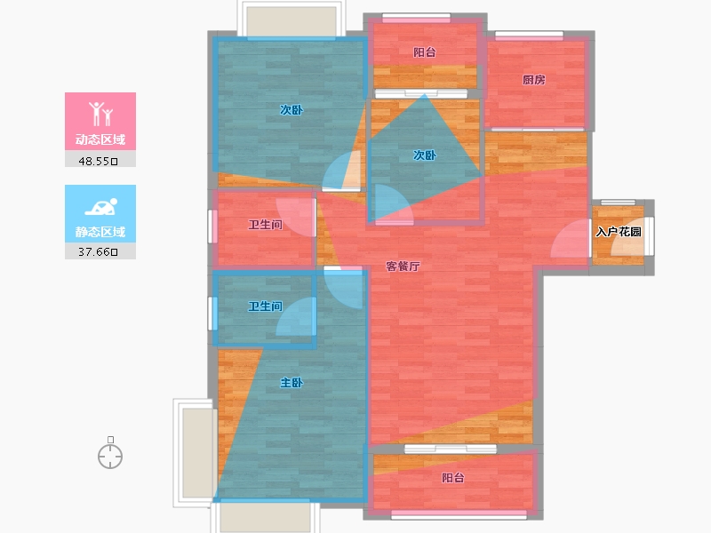 福建省-南平市-御景湾-94.99-户型库-动静分区