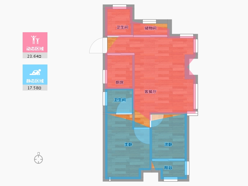 浙江省-宁波市-珑润世家-71.20-户型库-动静分区