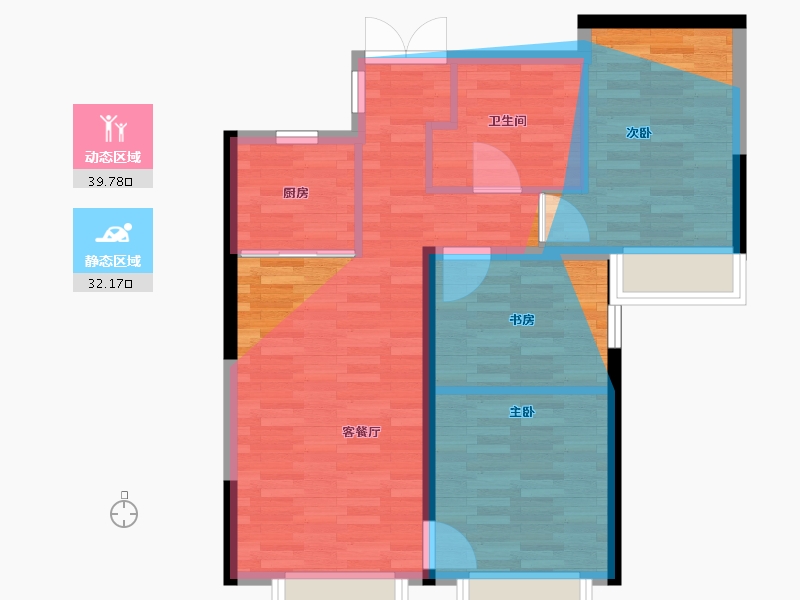 新疆维吾尔自治区-乌鲁木齐市-交旅·天昆府-69.67-户型库-动静分区